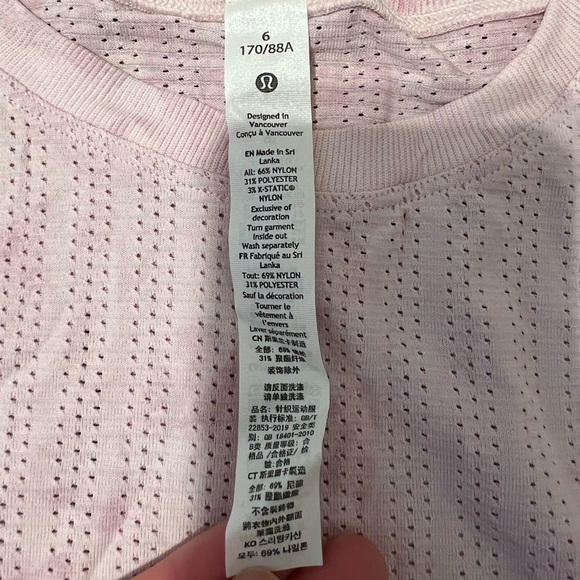 NWT Lululemon Train To Be Long Sleeve top pink/white tie dye RSPT size 6 - Picture 8 of 10